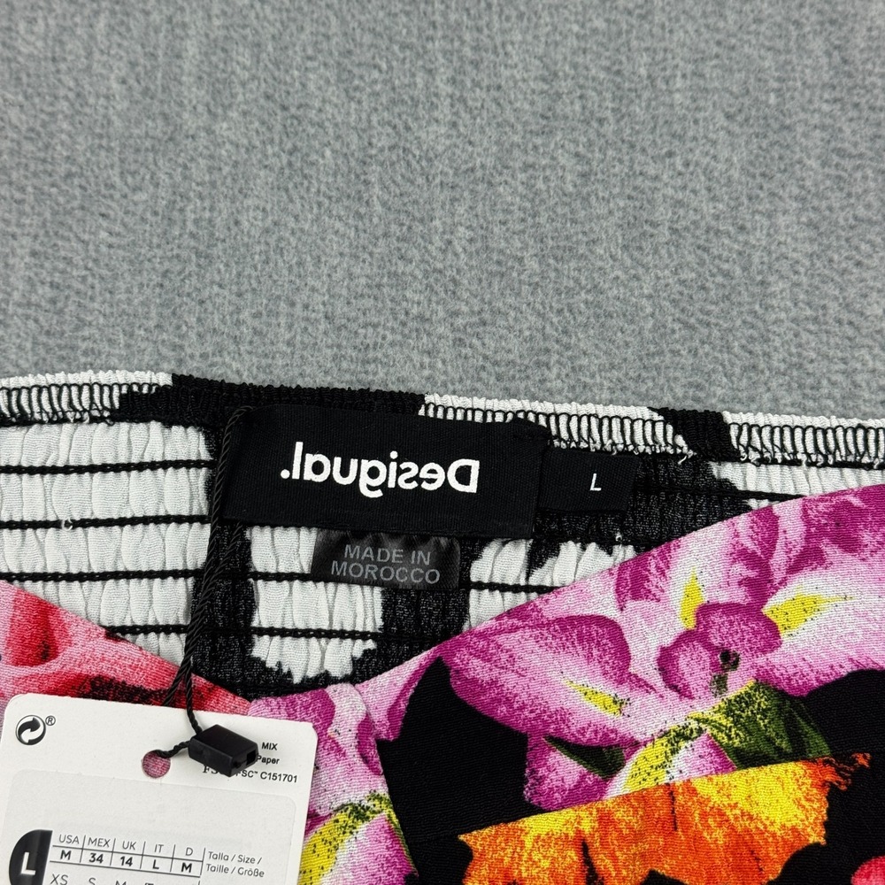 Desigual Bodysuit Womens Large Black M. Christian Lacroix Floral Long Sleeve NWT - Picture 4 of 11